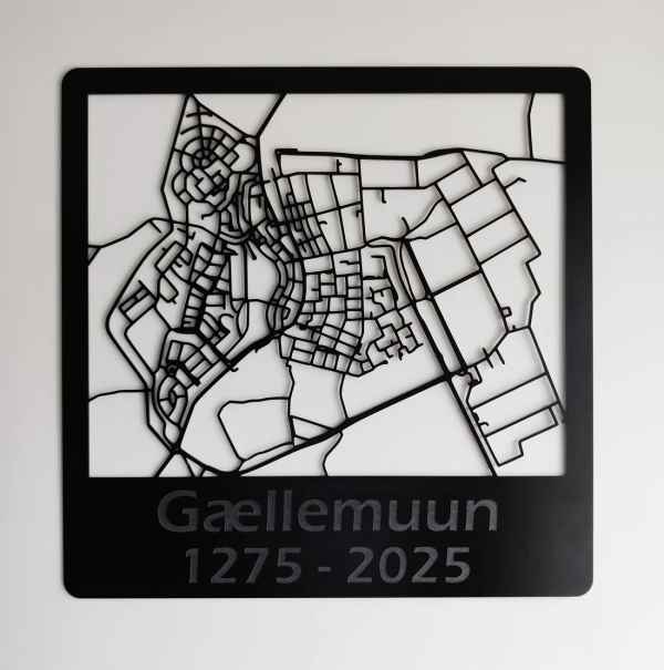 Foto van dibond plattegrond van Genemuiden